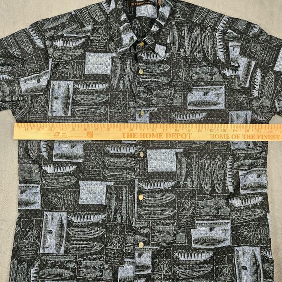 Tori Richard Hawaiian Shirt Men Small Sailing Boating Cotton Lawn Black Nautical - Picture 8 of 9